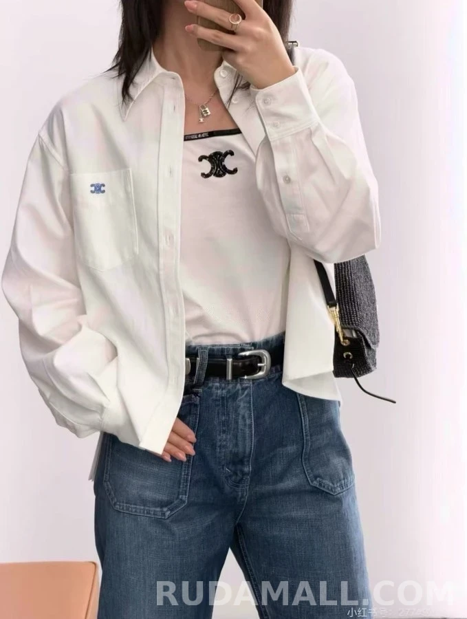 셀린느 셀린느 개선문 엠블럼 자수 셔츠 상세 이미지