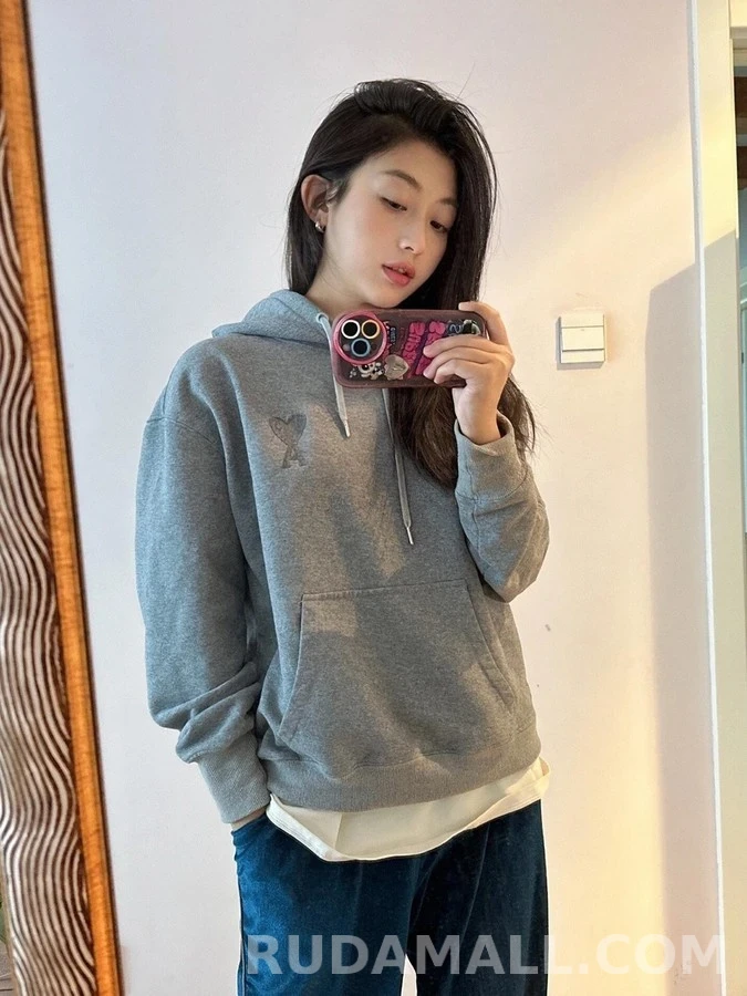 아미 아미 하트 자수 후드티 상세 이미지