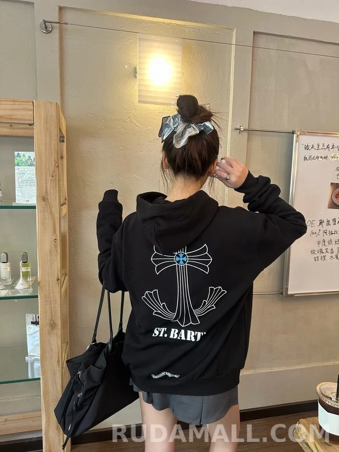 크롬하츠 크롬하츠 십자가 프린트 후드 티셔츠 상세 이미지