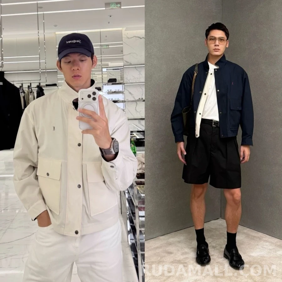 생로랑 세인트로랑 로고 자수 양면 자켓 상세 이미지