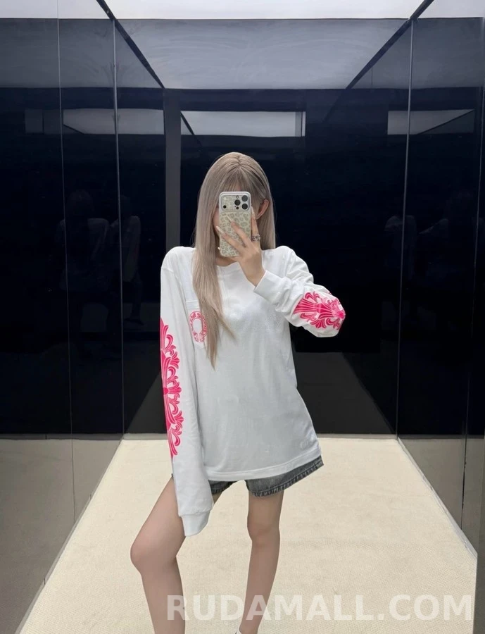 크롬하츠 크롬하츠 형광 말발굽 크로스 긴팔 티셔츠 상세 이미지