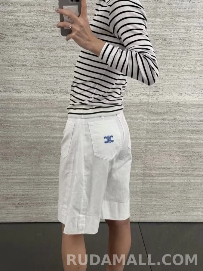 셀린느 셀린느 자수 스트라이프 긴팔 티셔츠 상세 이미지