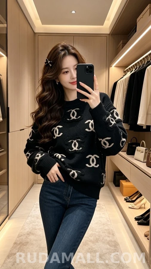 샤넬 샤넬 로고 니트 스웨터 상세 이미지