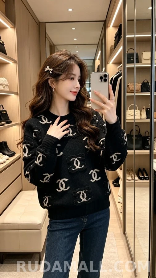 샤넬 샤넬 로고 니트 스웨터 상세 이미지