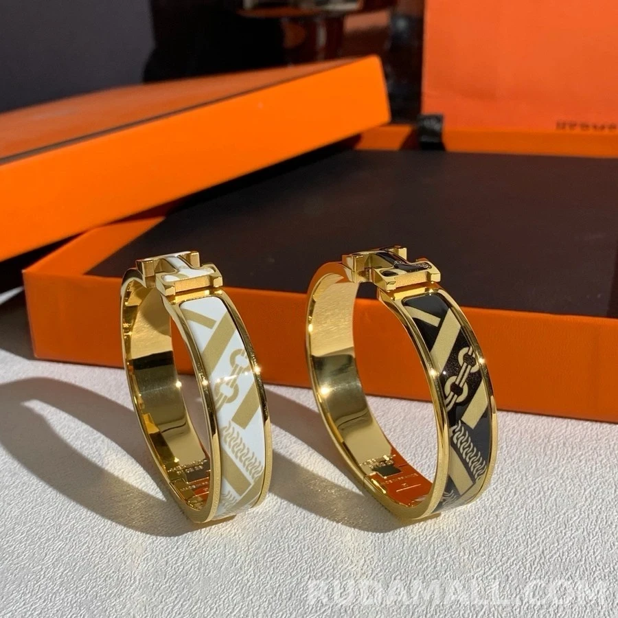 에르메스 에르메스 H 로고 패턴 뱅글 팔찌 상세 이미지