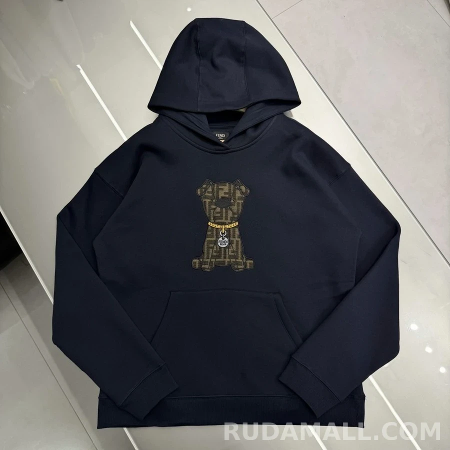 펜디 펜디 모노그램 도그 패치 후드티 상세 이미지