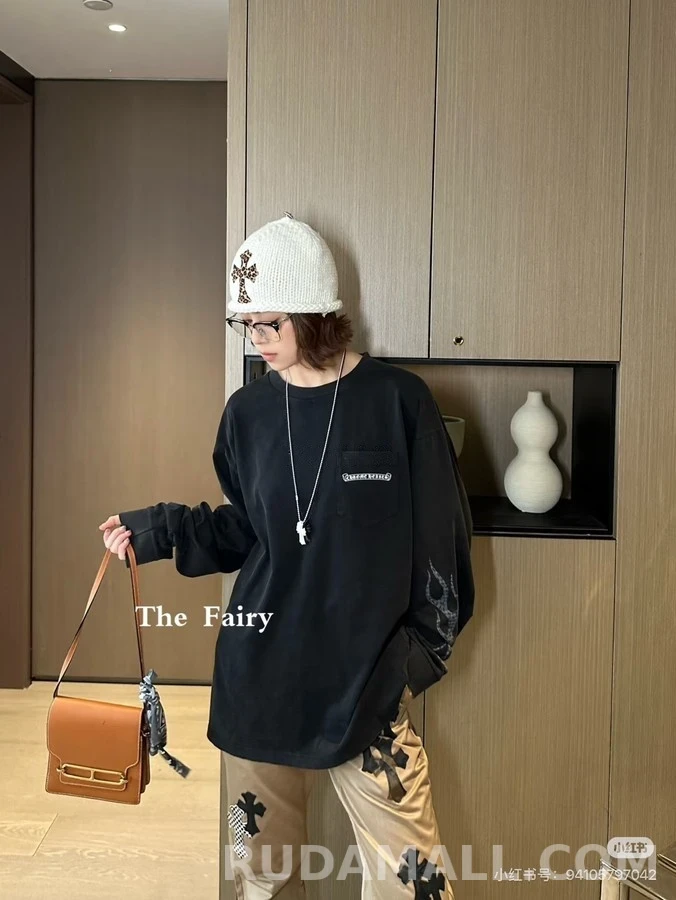 크롬하츠 크롬하츠 CH 플레임 워싱 긴팔 티셔츠 상세 이미지