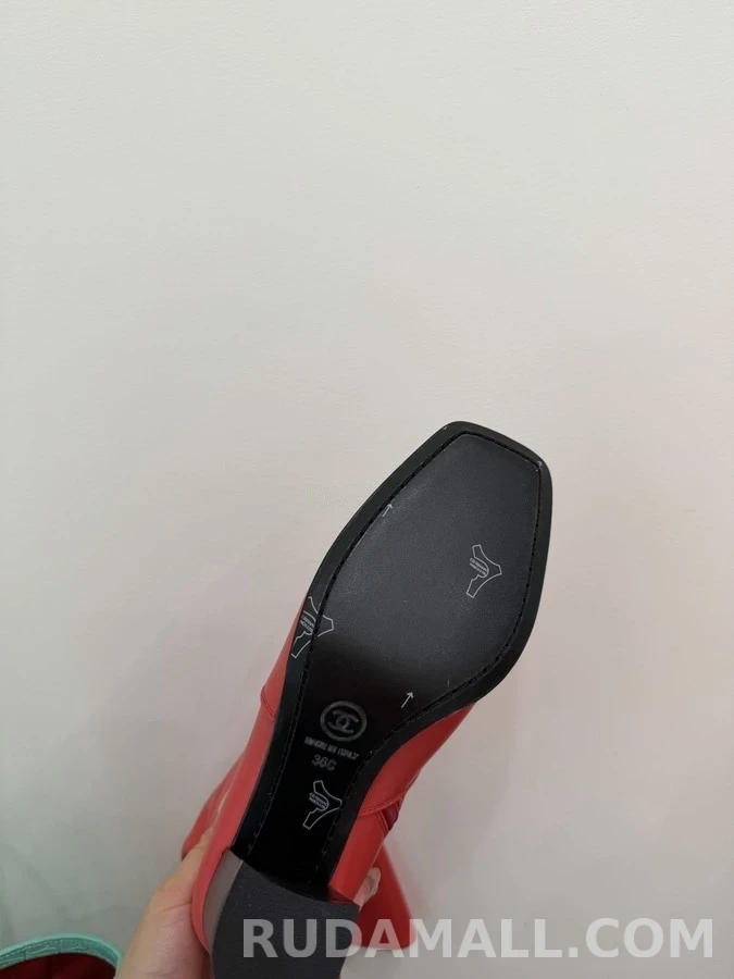 샤넬 샤넬 램스킨 스퀘어 토 롱 부츠 상세 이미지