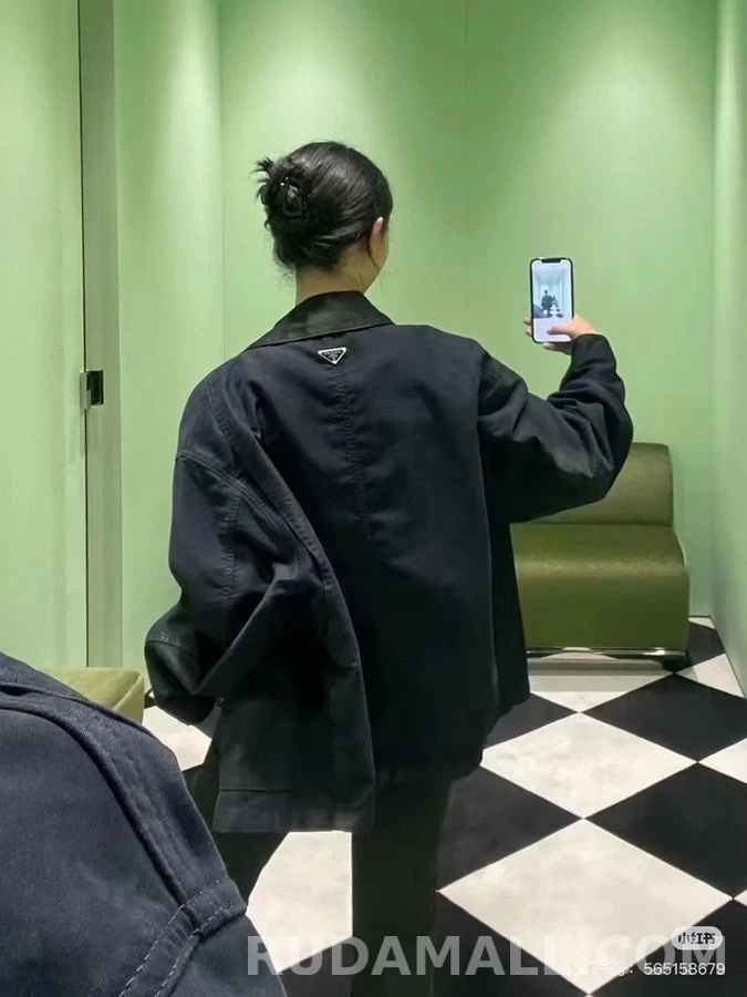 프라다 프라다 칼라 배색 자켓 상세 이미지