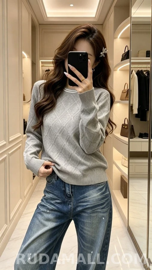 펜디 펜디 모노그램 다이아몬드 니트 상세 이미지