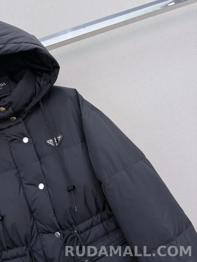 프라다 프라다 삼각 로고 드로스트링 후드집업 상세 이미지