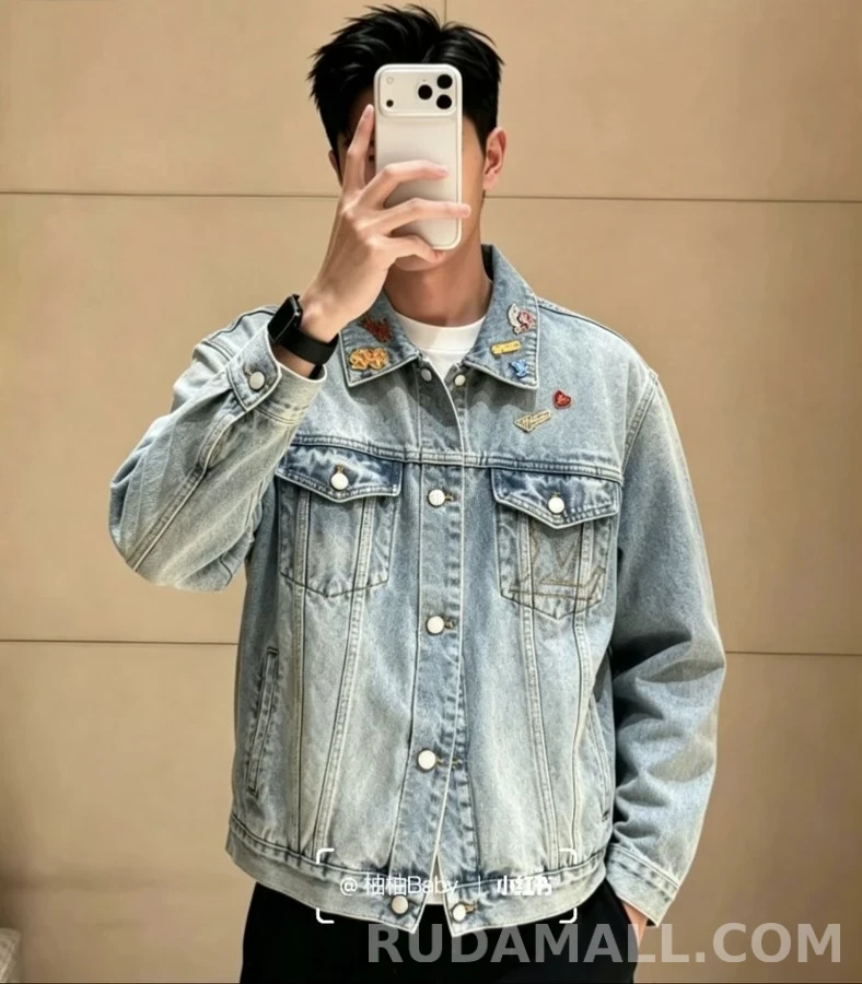 루이비통 루이비통 와펜 장식 워시드 데님 자켓 상세 이미지