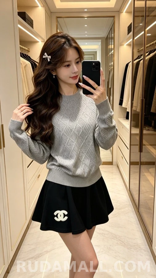 샤넬 샤넬 더블C 로고 자카드 니트 상세 이미지