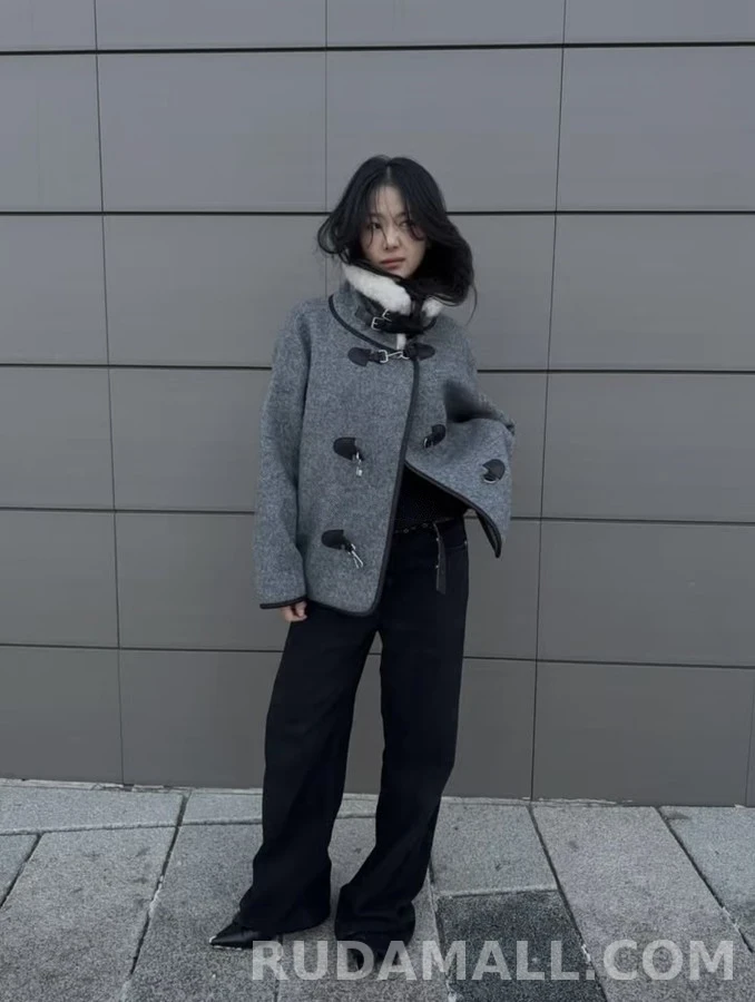 로로피아나 로로피아나 퍼 칼라 울 더플 코트 상세 이미지
