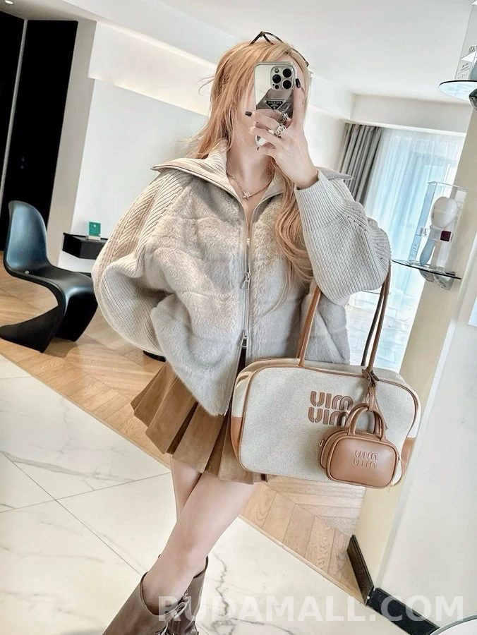 로로피아나 로로피아나 대디그 니트 패치워크 패딩 상세 이미지