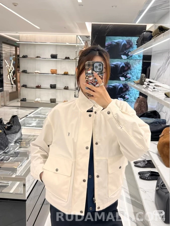 생로랑 세인트로랑 투톤 카라 리버서블 워크웨어 자켓 상세 이미지