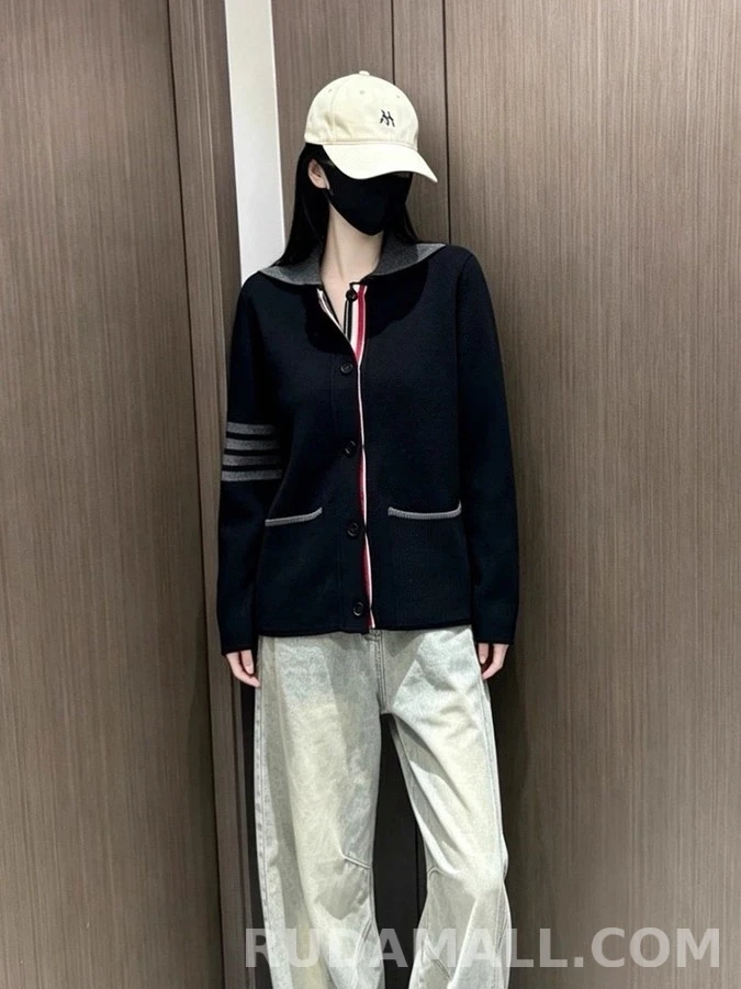 톰브라운 톰브라운 삼선 피케 카라 자켓 상세 이미지