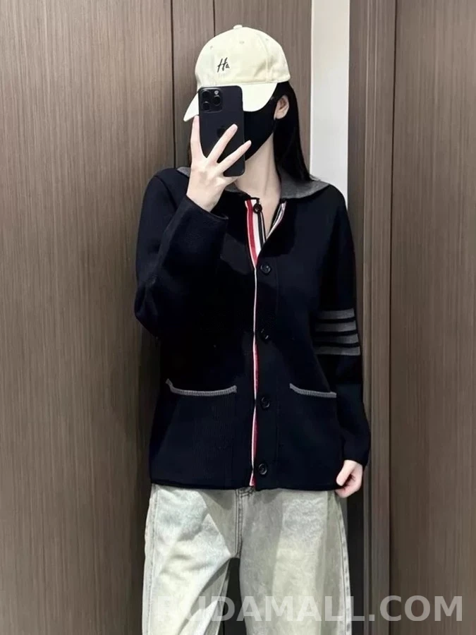 톰브라운 톰브라운 삼선 피케 카라 자켓 상세 이미지