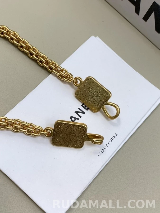 샤넬 샤넬 빈티지 글래스 클로버 펜던트 목걸이 상세 이미지