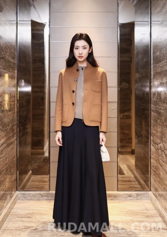 로로피아나 로로피아나 신중식 스탠드넥 더블페이스 자켓 브라운 상세 이미지
