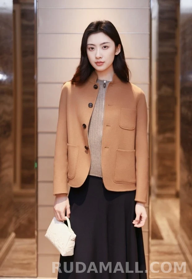 로로피아나 로로피아나 신중식 스탠드넥 더블페이스 자켓 브라운 상세 이미지