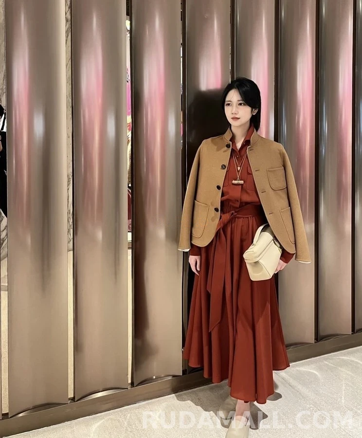 로로피아나 로로피아나 신중식 스탠드넥 더블페이스 자켓 브라운 상세 이미지
