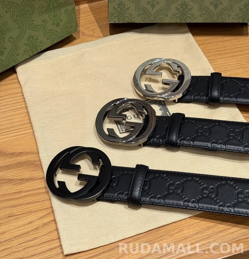 구찌 구찌 인터로킹 G 버클 4cm 벨트 상세 이미지