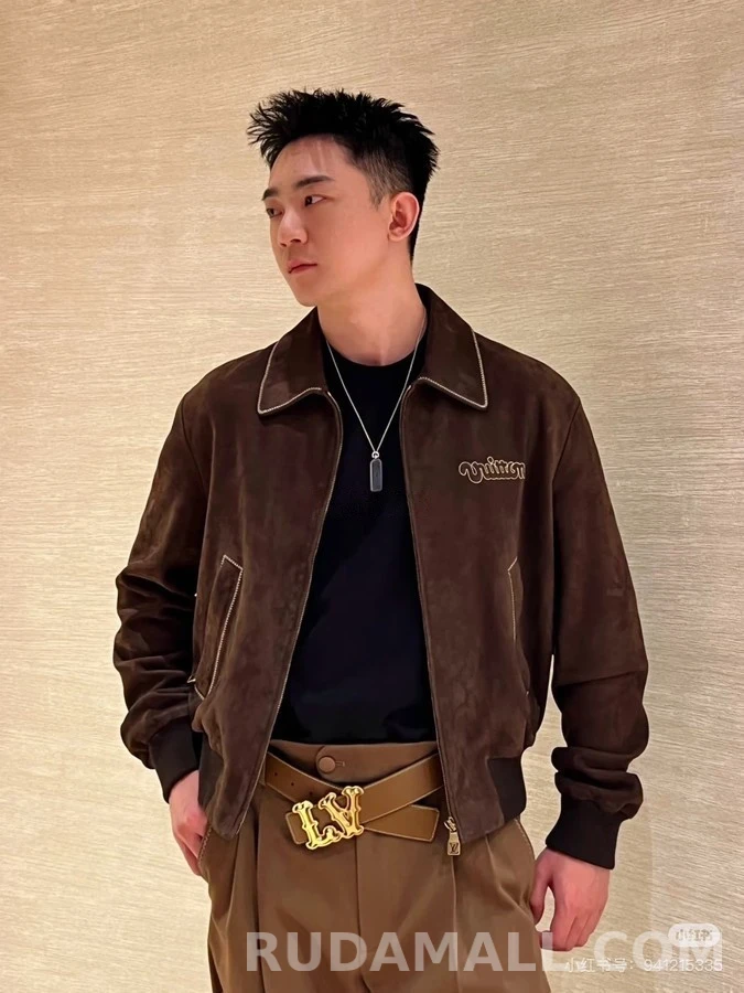 루이비통 루이비통 스웨이드 뷔통 자수 봄버 자켓 상세 이미지