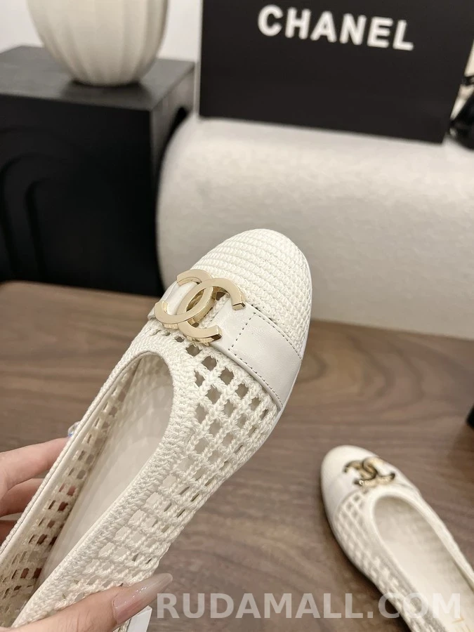 샤넬 샤넬 메쉬 우븐 발레리나 플랫 상세 이미지