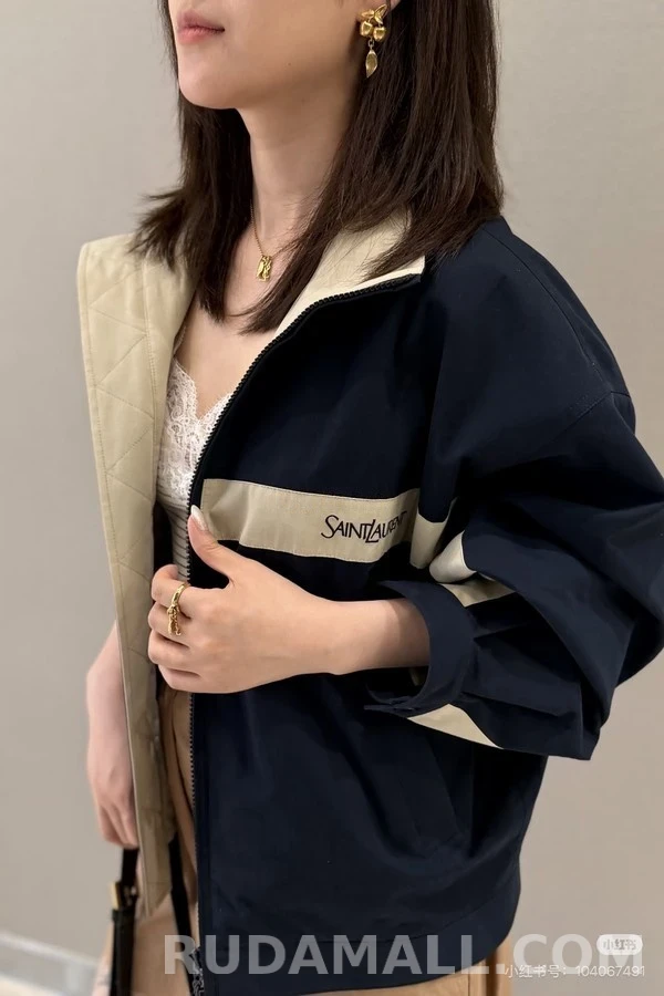 생로랑 세인트로랑 배색 자수 스포츠 자켓 상세 이미지