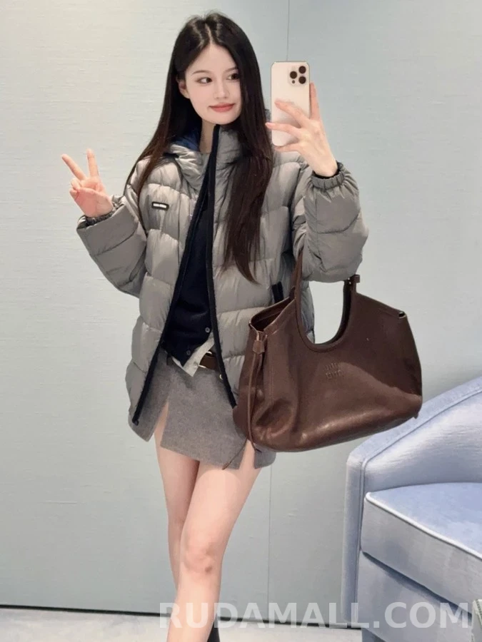 미우미우 미우미우 후드 숏 패딩 상세 이미지