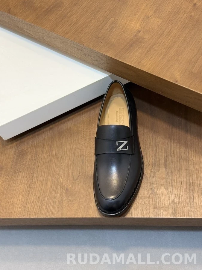 제냐 제냐 Z 로고 레더 로퍼 상세 이미지