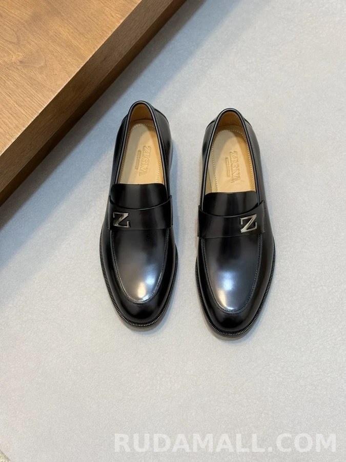 제냐 제냐 Z 로고 레더 로퍼 상세 이미지