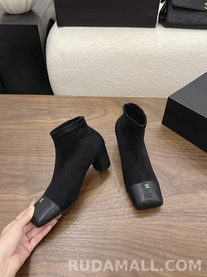 샤넬 샤넬 금장 캡토 앵클 부츠 상세 이미지