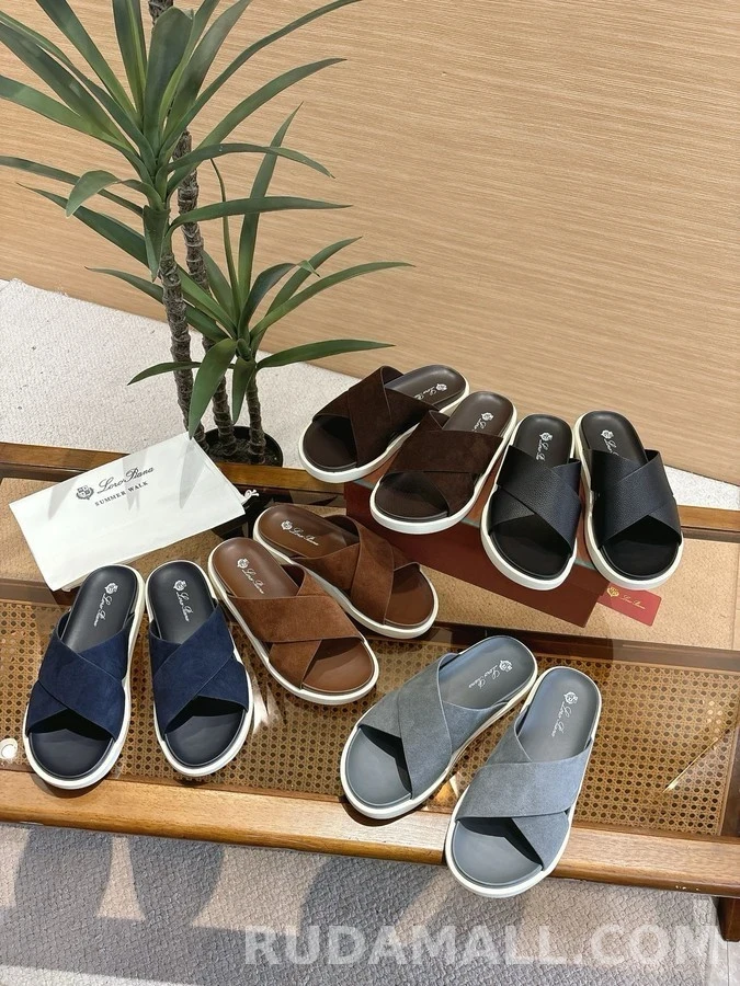 로로피아나 로로피아나 크로스 스트랩 뮬 슬리퍼 상세 이미지