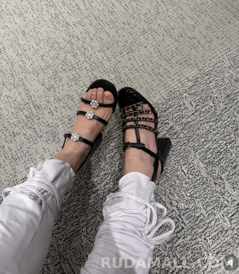 샤넬 샤넬 까멜리아 수정 힐 샌들 상세 이미지