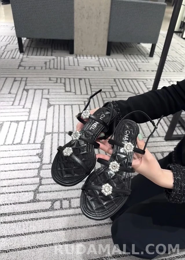 샤넬 샤넬 까멜리아 수정 힐 샌들 상세 이미지