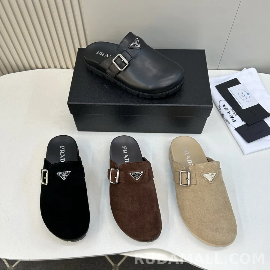 프라다 프라다 버클 스웨이드 뮬 상세 이미지