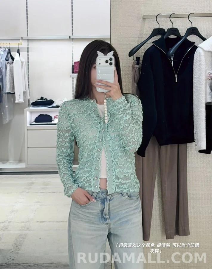 샤넬 샤넬 물결 오픈워크 니트 가디건 상세 이미지