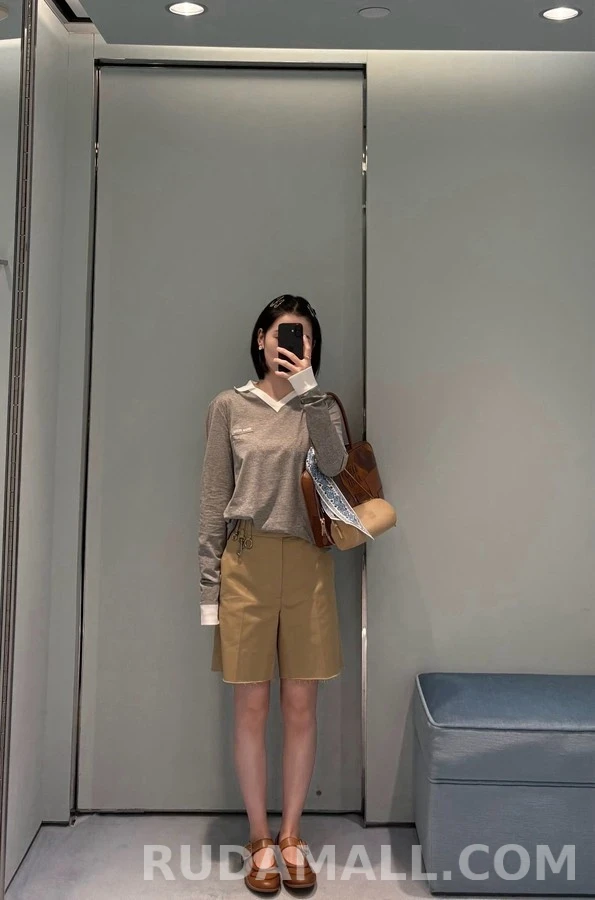 폴로 랄프 로렌 폴로 랄프 로렌 회색 배색 폴로넥 긴팔 티셔츠 상세 이미지