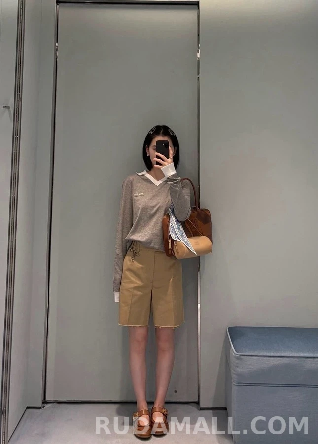 폴로 랄프 로렌 폴로 랄프 로렌 회색 배색 폴로넥 긴팔 티셔츠 상세 이미지