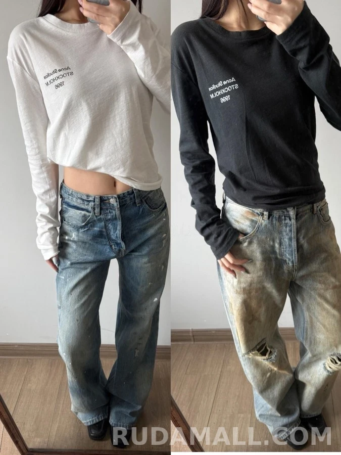 아크네 스튜디오 아크네 스튜디오 Acne Studios 레터링 긴팔 티셔츠 상세 이미지