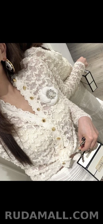 샤넬 샤넬 물결 펀칭 니트 가디건 상세 이미지