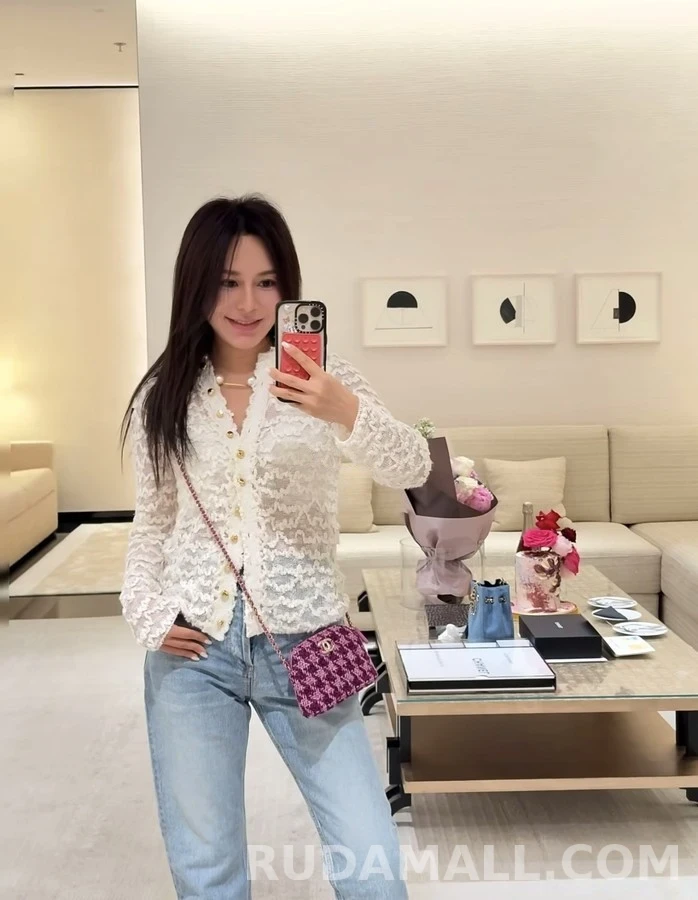 샤넬 샤넬 물결 펀칭 니트 가디건 상세 이미지