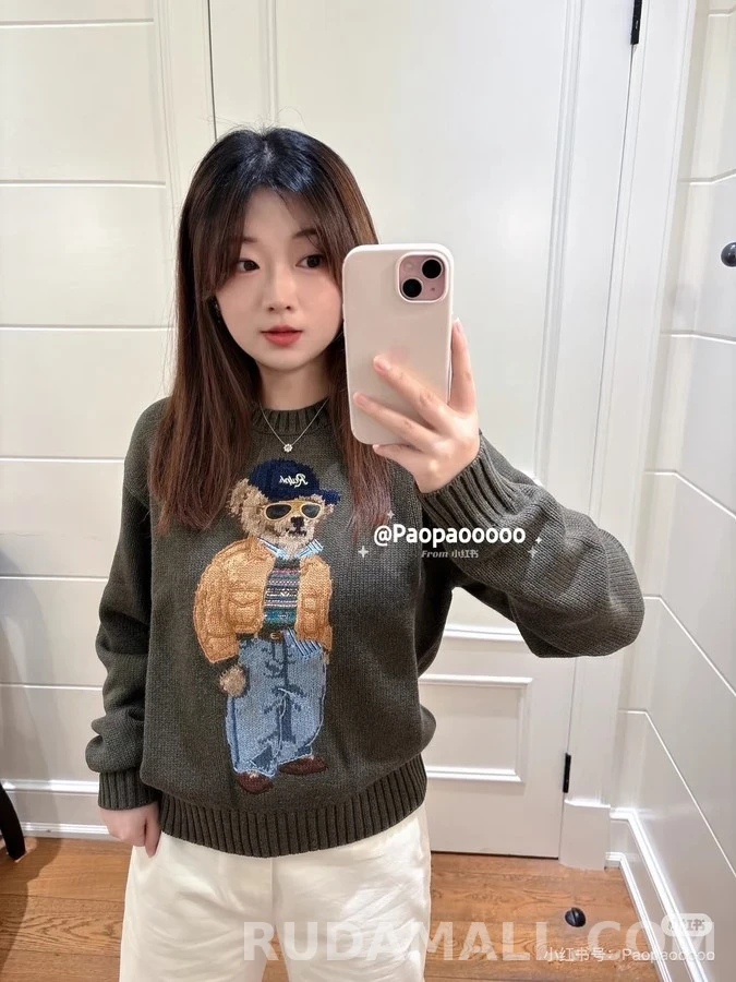 폴로 랄프 로렌 폴로 랄프 로렌 폴로 베어 자수 니트 상세 이미지
