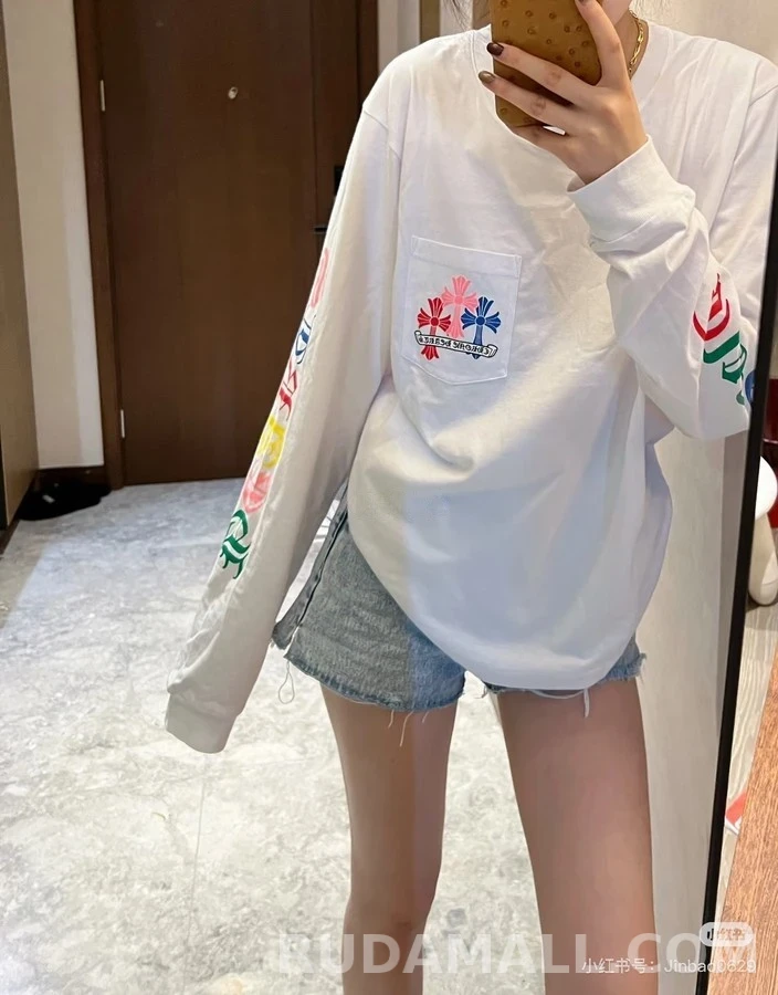 크롬하츠 크롬하츠 컬러풀 크로스 포켓 긴팔 티셔츠 상세 이미지
