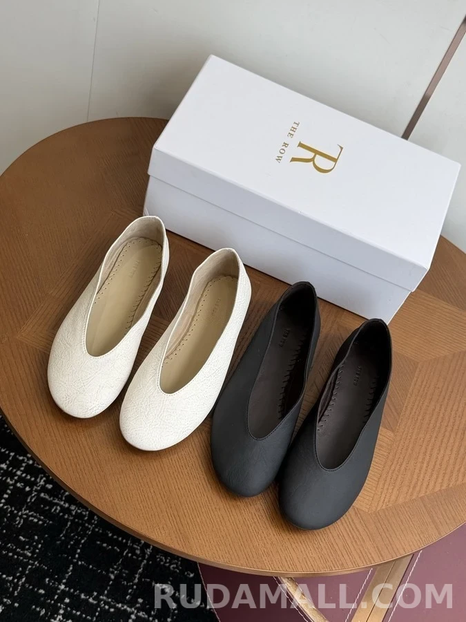 더로우 더로우 주름 발레리나 플랫 상세 이미지