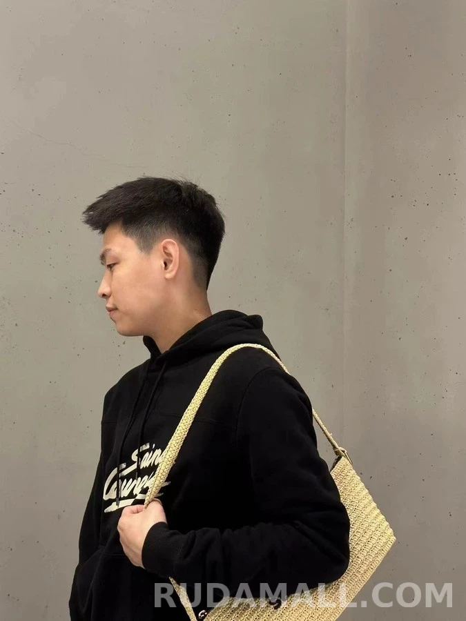 생로랑 세인트로랑 로고 플록 프린트 후드티 상세 이미지