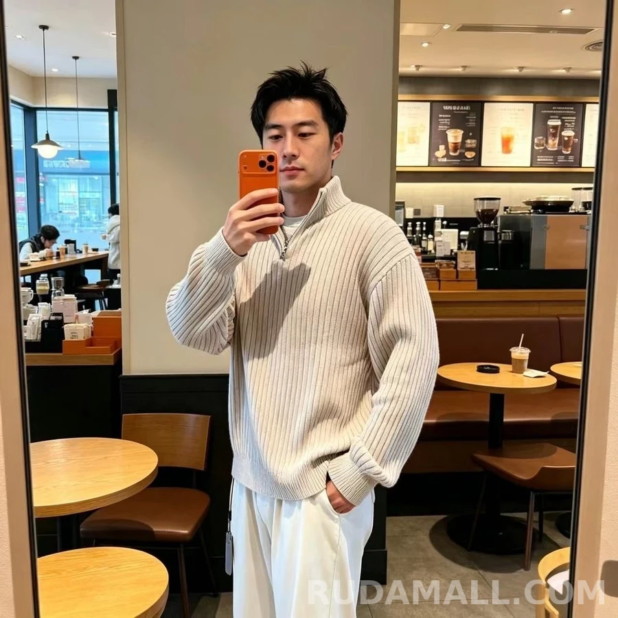 발렌시아가 발렌시아가 웨이브 로고 립 쿼터 집업 니트 상세 이미지
