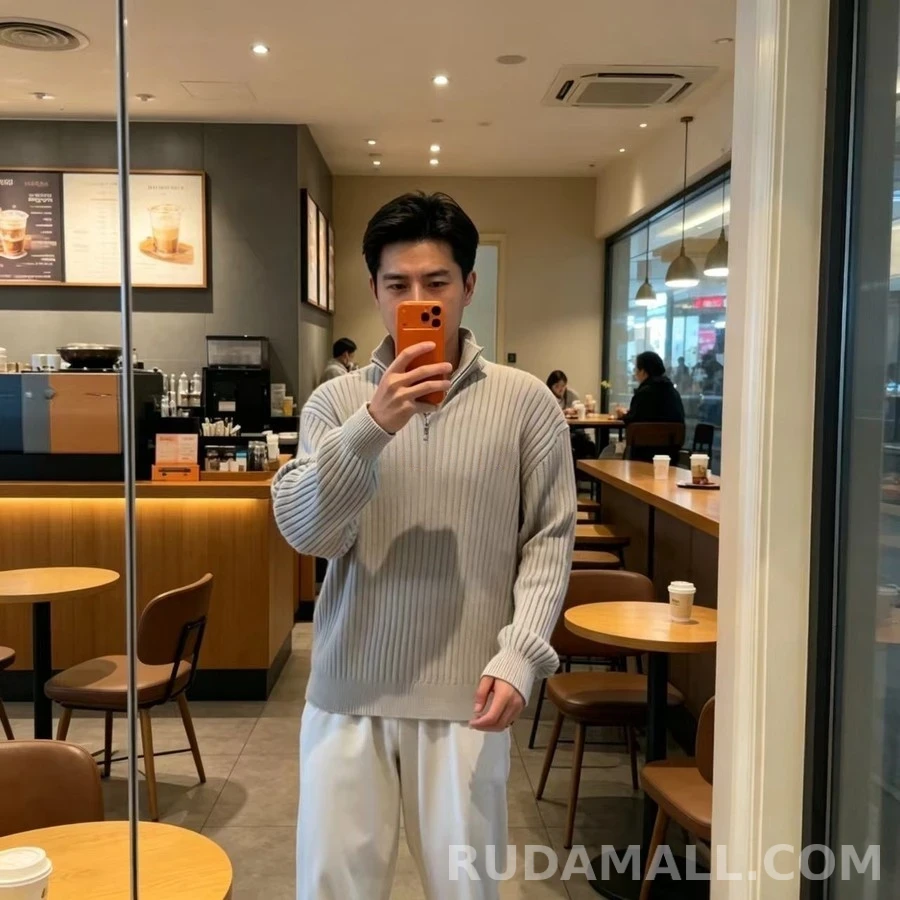 발렌시아가 발렌시아가 웨이브 로고 립 쿼터 집업 니트 상세 이미지